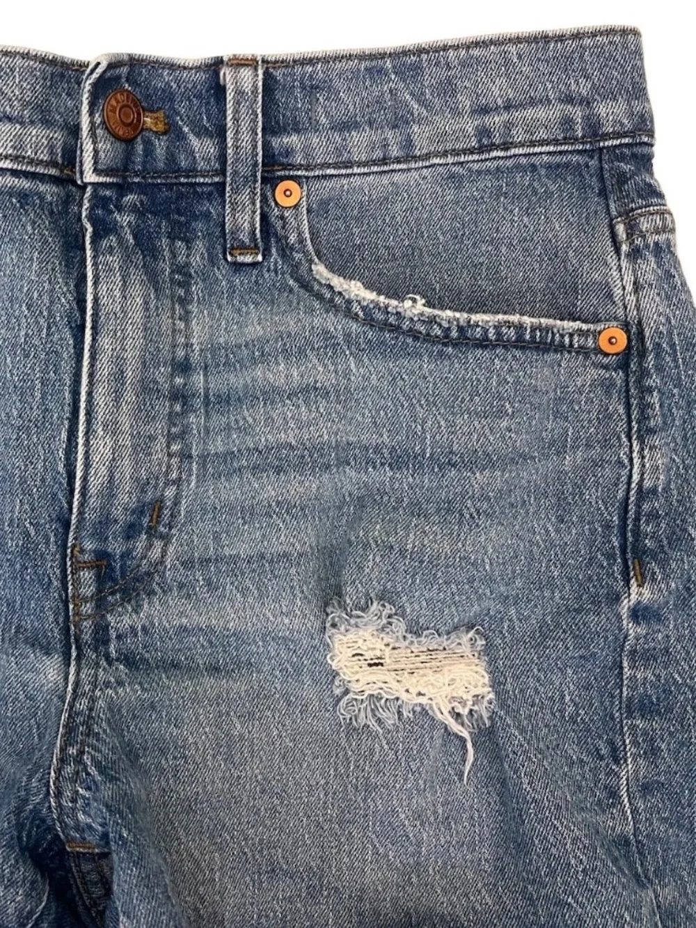 Madewell High Rise Distressed Raw Hem Jean Shorts Sz 27